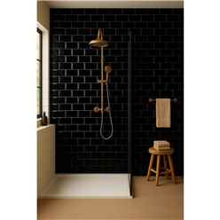Black Gloss Metro Tiles (50 Pack - 1 Box – 1m2 Coverage) - Shower - Premium Ceramic Wall Finish - Inspired by New York Subway & SoHo Style - Includes UK Delivery