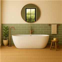 Sage Gloss Metro Tiles (50 Pack - 1 Box – 1m2 Coverage) - Bath - Premium Ceramic Wall Finish - Inspired by New York Subway & SoHo Style - Includes UK Delivery