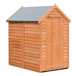 INSTALLED 6 x 4  (1.83m x 1.20m) - Super Value Overlap - Apex Wooden Garden Shed - Windowless - Single Door - 8mm Solid OSB Floor INSTALLATION INCLUDED