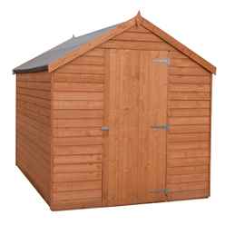 INSTALLED 7 x 5 (2.05m x 1.62m) - Super Value Overlap - Apex Wooden Shed - Windowless - Single Door - 10mm Solid OSB Floor INSTALLATION INCLUDED