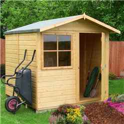 INSTALLED - 7 x 7 (2.05m x 1.98m) - Tongue & Groove Apex Garden Shed - 1 Window - Single Door - 12mm Tongue and Groove Floor INSTALLATION INCLUDED