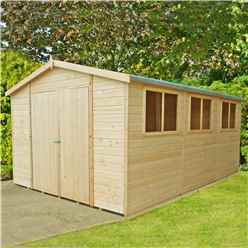 INSTALLED - 15 x 10 (4.48m x 2.99m) - Tongue & Groove - Garden Shed /Workshop - 12mm Tongue and Groove Floor & Roof INSTALLATION INCLUDED