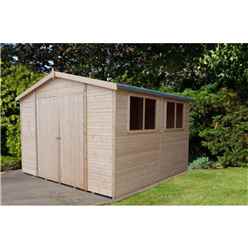 INSTALLED - 10 x 10 (2.99m x 2.99m)) - Tongue & Groove Garden Shed /Workshop 6 Windows - Double Doors - 12mm Tongue and Groove Floor INSTALLATION INCLUDED