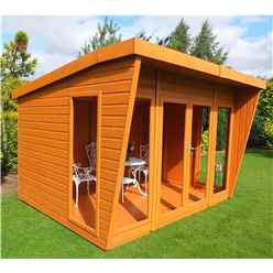 INSTALLED 10 x 8 (3.06m x 2.39m) -  Premier Wooden Summerhouse - Double Doors - 12mm T&G Walls & Floor INSTALLATION INCLUDED