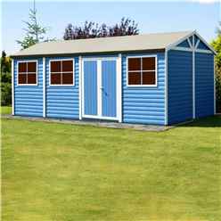 INSTALLED - 12 x 24 (3.73m x 7.18m) - Tongue & Groove - Apex Workshop - 2 Opening Window - Double Doors - 16mm Tongue & Groove Floor INSTALLATION INCLUDED