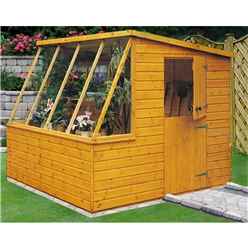 INSTALLED 8 x 6 (2.39m x 1.79m) - Tongue And Groove - Potting Shed With Opening Side Window INSTALLATION INCLUDED