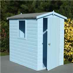 INSTALLED 6 x 4 (1.79m x 1.19m) - Tongue And Groove -  Apex Workshop - 2 Windows - Single Door - 12mm Tongue And Groove Floor and Roof INSTALLATION INCLUDED