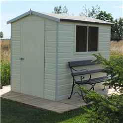 INSTALLED 7 x 5 (2.09m x 1.49m) - Tongue And Groove - Apex Workshop - 2 Windows - Single Door - 12mm Tongue And Groove Floor and Roof INSTALLATION INCLUDED