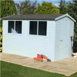 INSTALLED 10 x 6 (2.99m x 1.79m) - Tongue And Groove - Wooden Apex Workshop - 12mm Tongue And Groove Floor and Roof INSTALLATION INCLUDED