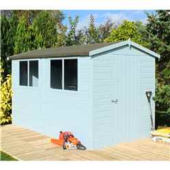 INSTALLED 12 x 8 (3.59m x 2.39m) - Tongue And Groove - Wooden Apex Workshop - 12mm Tongue And Groove Floor and Roof INSTALLATION INCLUDED