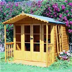 INSTALLED 10 x 7 (2.97m x 2.05m) - Premier Tongue And Groove - Apex Summerhouse - Veranda - 12mm Tongue and Groove Floor INSTALLATION INCLUDED