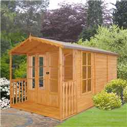13 x 7 (3.96m x 2.17m) - Premier Wooden Summerhouse + Roof Overhang + Optional Veranda - 12mm T&G - Walls - Floor - Roof