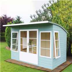 INSTALLED 10 x 6 (2.99m x 1.79m) - Premier Pent Wooden Summerhouse - 4 Windows - Double Doors - 12mm T&G Walls & Floor INSTALLATION INCLUDED