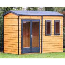 12 x 12 (3.59m x 3.73m) - Premier Reverse Wooden Studio Summerhouse - 2 Windows - Double Doors - 20 mm Walls