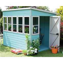 INSTALLED 10 x 10 (3.04m x 2.99m) - Premier Pent Wooden Summerhouse - Potting Shed - 2 Opening Windows - Single Side Door - 12mm T&G Walls - Floor - Roof INSTALLATION INCLUDED