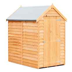 6 x 4  (1.83m x 1.20m) - Super Value Overlap - Apex Wooden Garden Shed - Windowless - Single Door