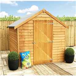 8 x 6 (2.39m x 1.83m) - Super Value Overlap - Apex Wooden Shed - Windowless - Single Door