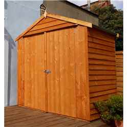 4 x 6 (1.19m x 1.82m) - Dip Treated Overlap - Apex Garden Shed - Windowless - Double Doors