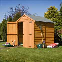 6 x 6 (1.76m x 1.82m) - Dip Treated Overlap - Apex Garden Shed - Windowless - Double Doors