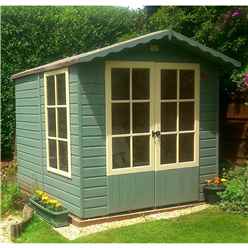 7 x 7 (2.05m x 1.98m) - Premier Pressure Treated Wooden Summerhouse - Double Doors - 1 Opening Window - 12mm T&G Walls - Floor - Roof