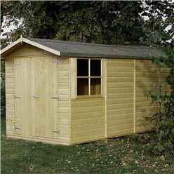 INSTALLED 13 x 7 (3.96m x 2.15m) - Pressure Treated Tongue And Groove - Apex Garden Wooden Shed - Double Doors - 3 Opening Windows - 12mm Tongue And Groove Floor INSTALLATION INCLUDED