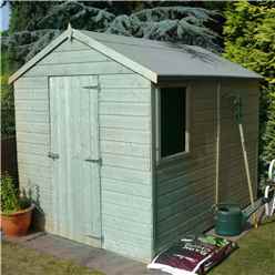 8 x 6 (2.39m x 1.83m) - Pressure Treated Tongue And Groove - Apex Workshop - 1 Opening Window - Double Doors - 12mm Tongue And Groove Floor