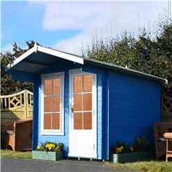 INSTALLED - 2.7m x 2.7m Premier Apex Log Cabin With Interchangeable Door and Window + Free Floor & Felt (19mm) INSTALLATION INCLUDED 