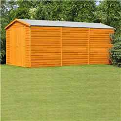 15 x 10 (4.52m x 2.99m) Windowless Dip Treated Overlap Apex Wooden Garden Shed With Double Doors