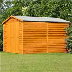 INSTALLED 10 x 10 Windowless Dip Treated Overlap Apex Wooden Garden Shed with Double Doors (11mm Solid OSB Floor) - INSTALLATION INCLUDED