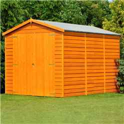INSTALLED 10 x 6 (2.99m x 1.79m) Windowless Dip Treated Overlap Apex Garden Shed Double Doors 11mm Solid OSB Floor INSTALLATION INCLUDED