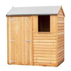 INSTALLED 6 x 4  (1.83m x 1.20m) - Reverse - Super Value Overlap - Apex Wooden Garden Shed - 1 Window - Single Door - 8mm Solid OSB Floor INSTALLATION INCLUDED
