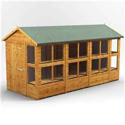 14 x 6 Premium Tongue and Groove Apex Potting Shed - Single Door - 18 Windows - 12mm Tongue and Groove Floor and Roof