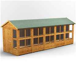 20 x 6 Premium Tongue and Groove Apex Potting Shed - Single Door - 24 Windows - 12mm Tongue and Groove Floor and Roof