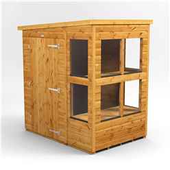 4 x 6 Premium Tongue and Groove Pent Potting Shed - Single Door - 8 Windows - 12mm Tongue and Groove Floor and Roof