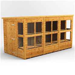 12 x 6 Premium Tongue and Groove Pent Potting Shed - Single Door - 16 Windows - 12mm Tongue and Groove Floor and Roof