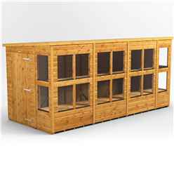 14 x 6 Premium Tongue and Groove Pent Potting Shed - Single Door - 18 Windows - 12mm Tongue and Groove Floor and Roof
