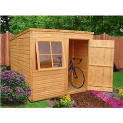 INSTALLED 8 x 6 (1.83m x 2.39m) - Tongue And Groove - Pent Garden Shed - 1 Opening Window - Single Door - 10mm Solid OSB Floor - INSTALLATION INCLUDED