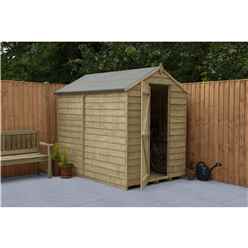 7ft x 5ft Pressure Treated Overlap Apex Wooden Garden Shed With Single Door (1.5m x 2.2m) - Modular
