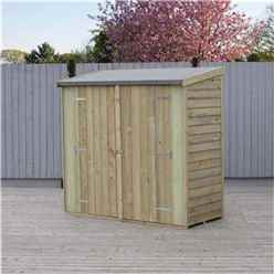 6 x 3 (1.8m x 0.9m) - PRESSURE TREATED - Value Overlap Pent Windowless Wooden Garden Shed - Double Doors