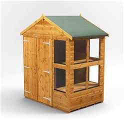6 x 6 Premium Tongue and Groove Apex Potting Shed - Double Doors - 10 Windows - 12mm Tongue and Groove Floor and Roof	