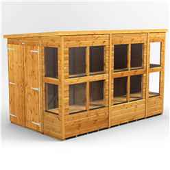 10 x 6 Premium Tongue and Groove Pent Potting Shed - Double Doors - 14 Windows - 12mm Tongue and Groove Floor and Roof