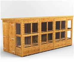 14 x 6 Premium Tongue and Groove Pent Potting Shed - Double Doors - 18 Windows - 12mm Tongue and Groove Floor and Roof