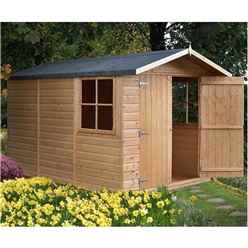10 x 7 (2.99m x 2.15m) -Tongue And Groove - Apex Garden Wooden Shed - Double Doors - 2 Opening Windows - 12mm Tongue And Groove Floor