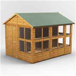 10 x 8 Premium Tongue and Groove Apex Potting Shed - Single Door - 18 Windows - 12mm Tongue and Groove Floor and Roof