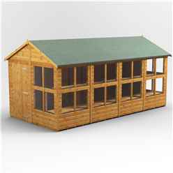 16 x 8 Premium Tongue and Groove Apex Potting Shed - Single Door - 24 Windows - 12mm Tongue and Groove Floor and Roof