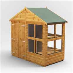 4 x 8 Premium Tongue and Groove Apex Potting Shed - Double Door - 12 Windows - 12mm Tongue and Groove Floor and Roof	