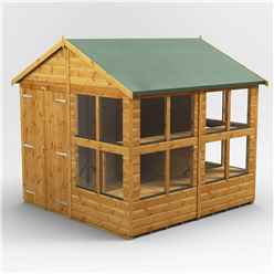 8 x 8 Premium Tongue and Groove Apex Potting Shed - Double Door - 16 Windows - 12mm Tongue and Groove Floor and Roof	