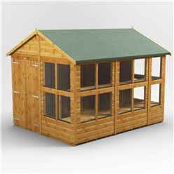 10 x 8 Premium Tongue and Groove Apex Potting Shed - Double Door - 18 Windows - 12mm Tongue and Groove Floor and Roof	