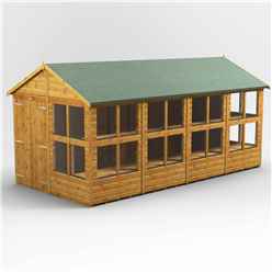 16 x 8 Premium Tongue and Groove Apex Potting Shed - Double Door - 24 Windows - 12mm Tongue and Groove Floor and Roof	