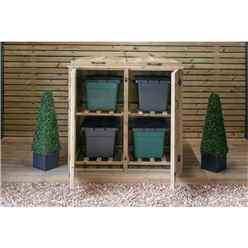 Recycling Box Chest Store - 4 x Recycling Boxes